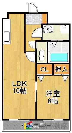エテルネルソレイユIII(1LDK/2階)の間取り写真