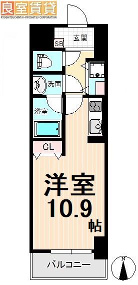 ルペルティア(ワンルーム/10階)の間取り写真