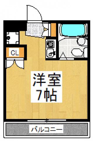 エスハイム(ワンルーム/2階)の間取り写真