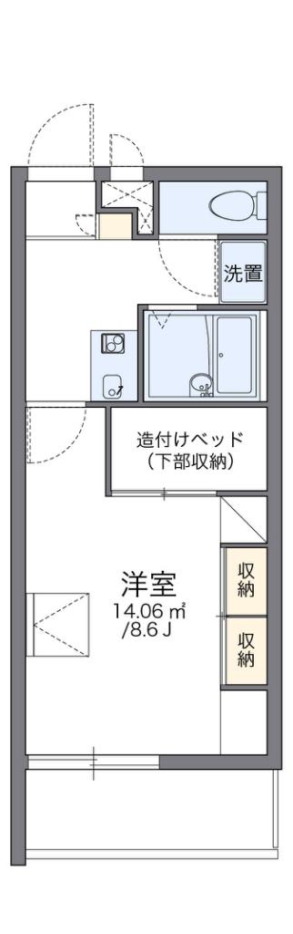 レオパレスFOND VILLAGE(1K/2階)の間取り写真