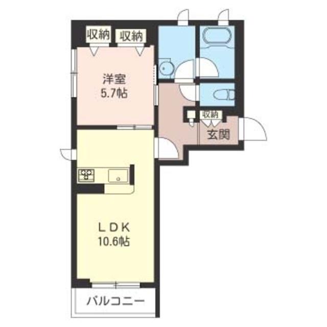 NEXUS-I(1LDK/2階)の間取り写真