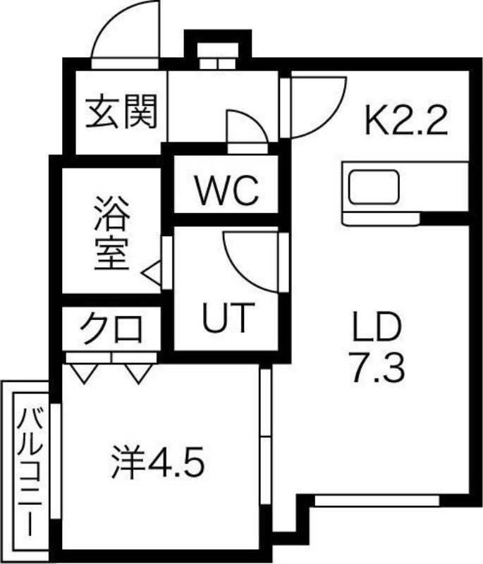 ASSO LUSSO ASABU(1LDK/4階)の間取り写真