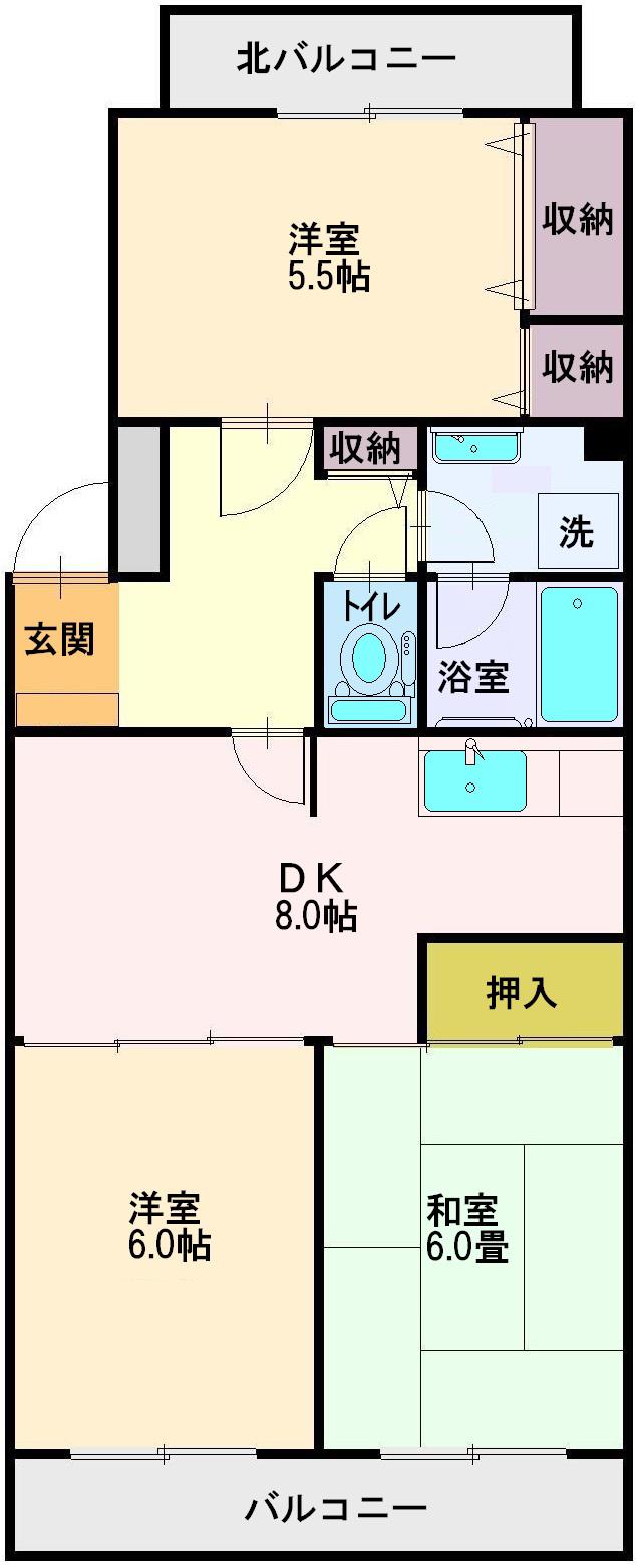 プリムローズ(3DK/3階)の間取り写真