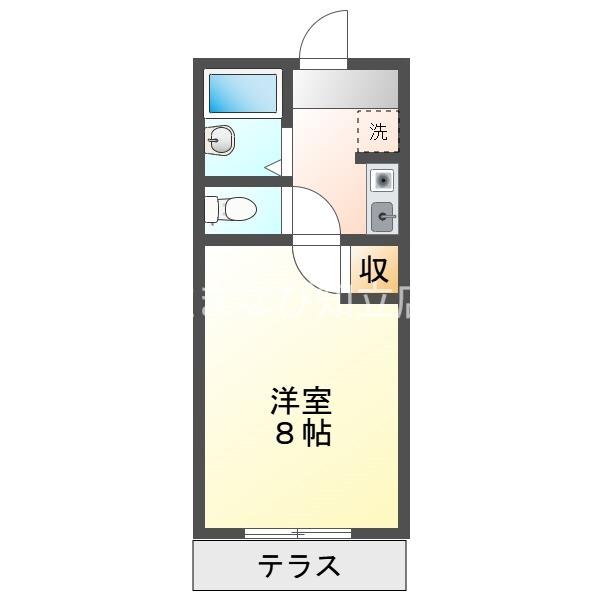 コーポウエストIII(1K/1階)の間取り写真