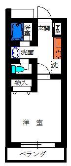 コンフオート三本木(1K/3階)の間取り写真