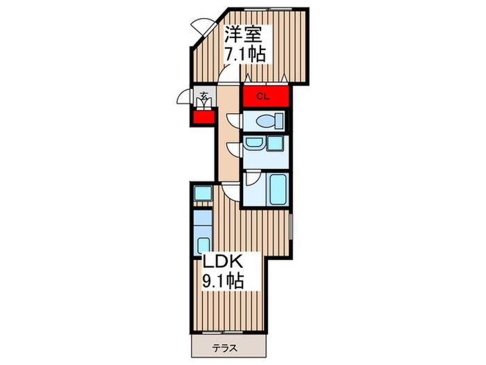 YMK-VILLAGEIV(1LDK/1階)の間取り写真