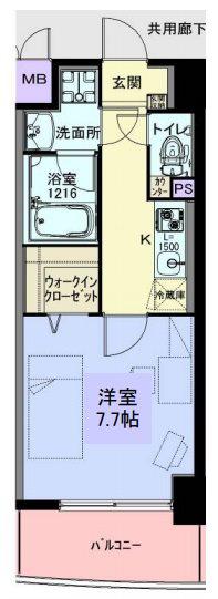 ソレアード(1K/4階)の間取り写真