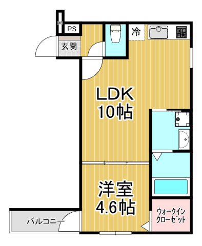 フジパレス甲東園2番館(1LDK/2階)の間取り写真