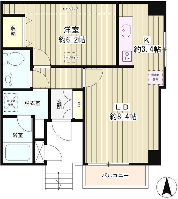 東高円寺ハイム(1LDK/3階)の間取り写真