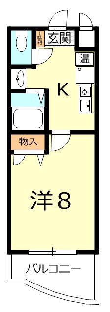 メゾングレース野洲(1K/2階)の間取り写真