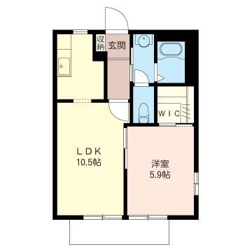 バリュージュ希A(1LDK/2階)の間取り写真