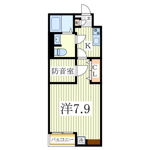 SKリデンテ白井笹塚III(1K/1階)の間取り写真