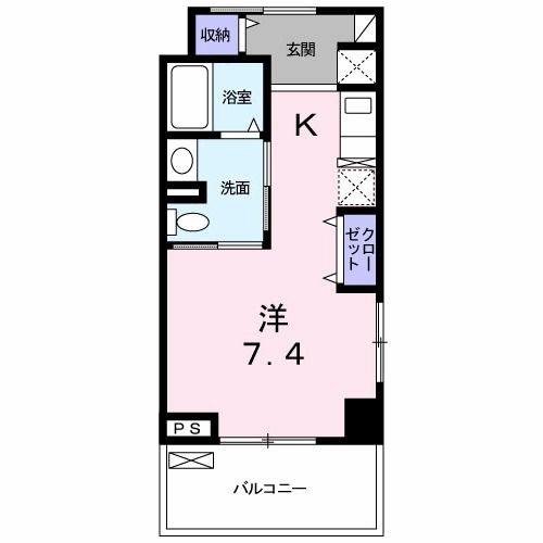 エルダ-ガーデン南つくし野(1K/2階)の間取り写真
