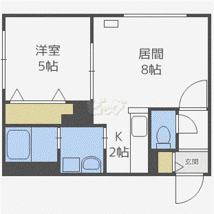 ロゼリア発寒(1LDK/1階)の間取り写真