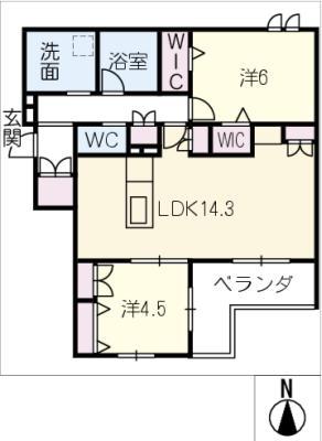 MAISON NOIRE(2LDK/2階)の間取り写真