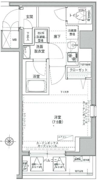 アイル日暮里・東京山手(1K/6階)の間取り写真