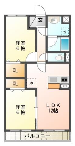 PRECIOUSIII(2LDK/1階)の間取り写真