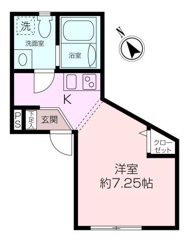 ETSUBO港南中央(ワンルーム/2階)の間取り写真