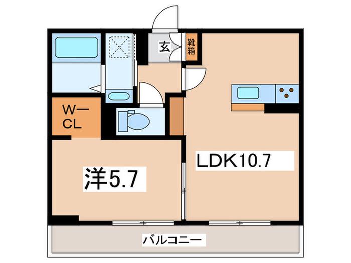 ウェルデンス戸塚 A(1LDK/2階)の間取り写真