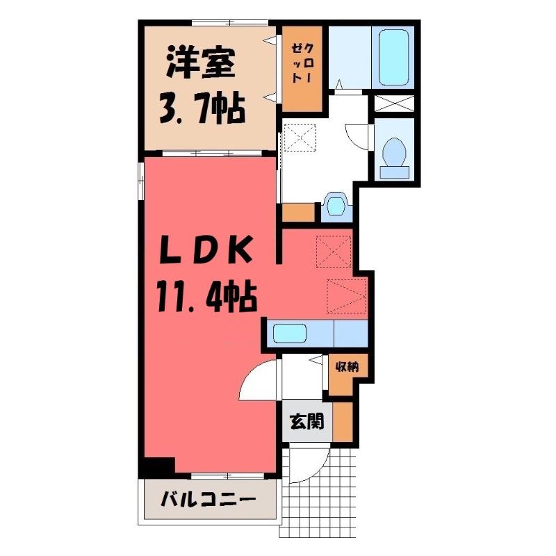 アソート(1LDK/1階)の間取り写真