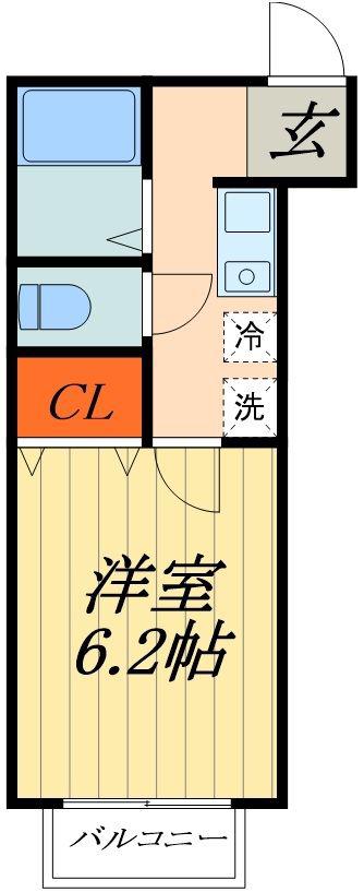 メゾン希A(1K/2階)の間取り写真