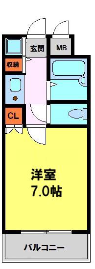 プラザイマイマンション(1K/3階)の間取り写真