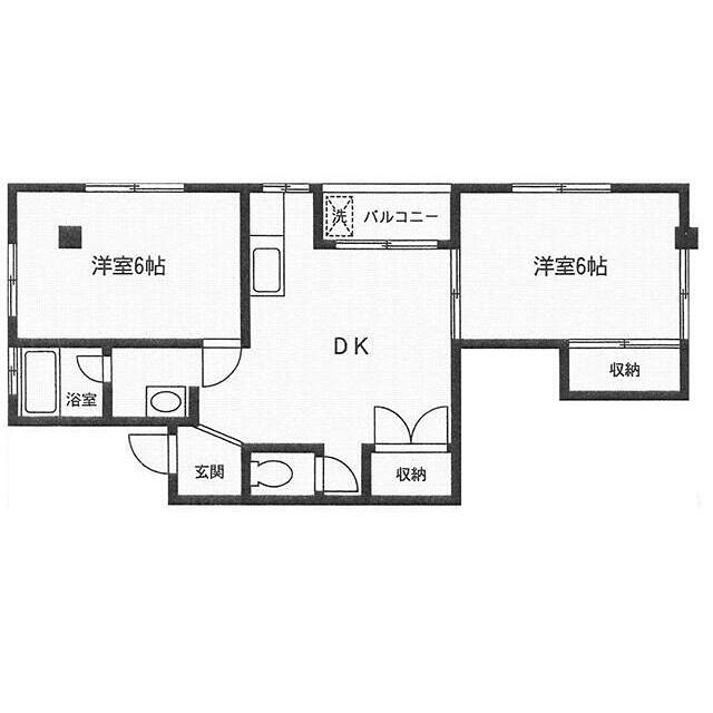 リーフビル(2DK/4階)の間取り写真