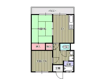 横山ビル(2DK/6階)の間取り写真