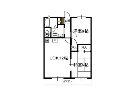 セプトフラット(2LDK/4階)の間取り写真
