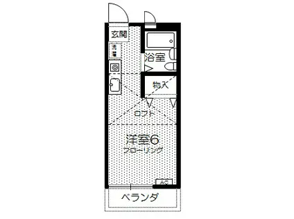 ハイツ野塩(ワンルーム/2階)の間取り写真