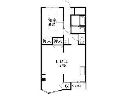 渭東ハイツ(1LDK/3階)の間取り写真