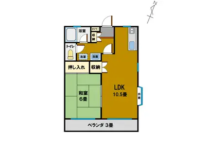 横山コーポ(1LDK/2階)の間取り写真