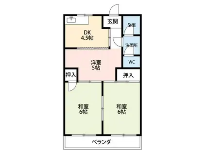 コーポマウンテンII(3DK/2階)の間取り写真