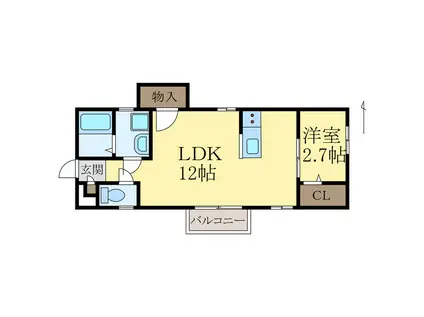 メゾンサンドー(1LDK/1階)の間取り写真