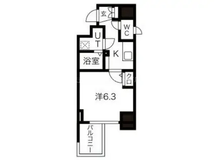 アクアプレイス江戸堀(1K/13階)の間取り写真