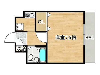シャトレ下新庄(1K/2階)の間取り写真