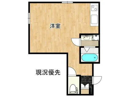 HOUSING東津田(ワンルーム/1階)の間取り写真