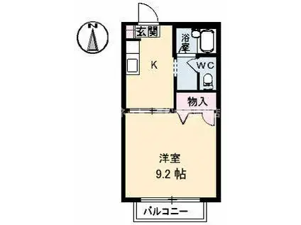 シャーメゾン花ノ宮(1K/1階)の間取り写真