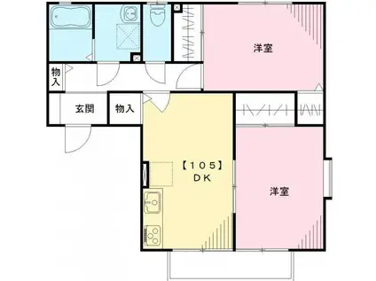 コーポオノハラ3号棟(2DK/1階)の間取り写真