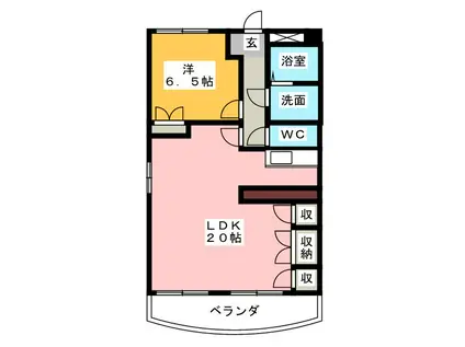 クレール浜松I(1LDK/8階)の間取り写真
