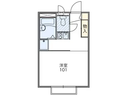 ＪＲ東海道本線 平塚駅 徒歩57分 2階建 築26年(1K/1階)の間取り写真