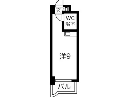 ロマネスク渡辺通第II(ワンルーム/4階)の間取り写真