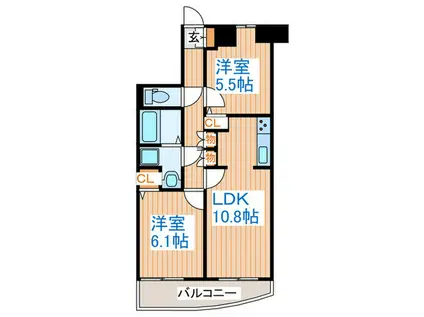 サンロード小松島(2LDK/1階)の間取り写真
