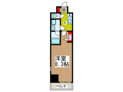 アクシーズタワー新都心(1K/10階)の間取り写真