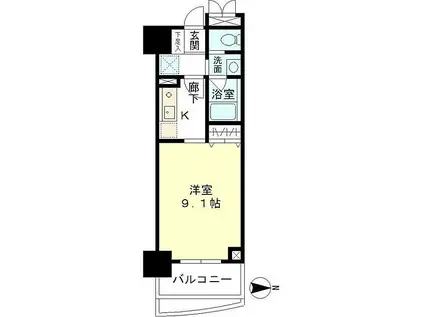 マイプレジール広尾(1K/11階)の間取り写真