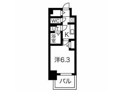 メイクス名駅南II(1K/10階)の間取り写真