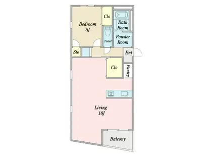 日高ビル(1LDK/4階)の間取り写真