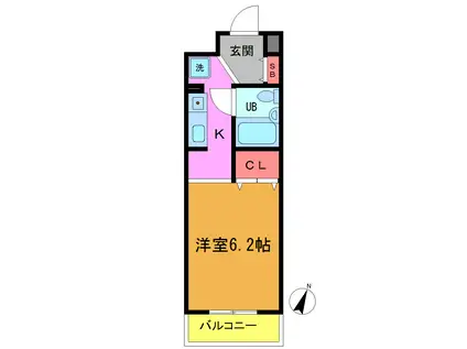 秋本ビルディング(ワンルーム/1階)の間取り写真
