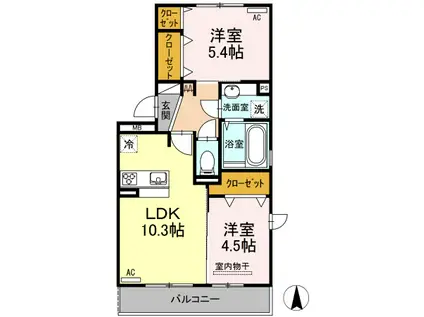 サンフラワー須屋(2LDK/3階)の間取り写真