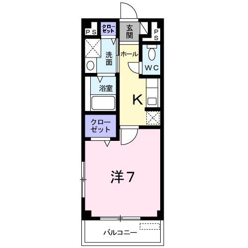 アメニティ-(1K/1階)の間取り写真